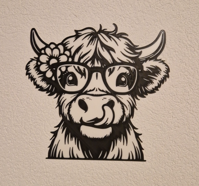 Kuh mit Brille Wandkunst