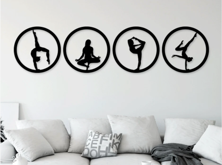 Yoga Wandkunst 4 Stück
