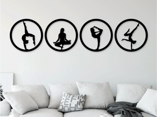 Yoga Wandkunst 4 Stück