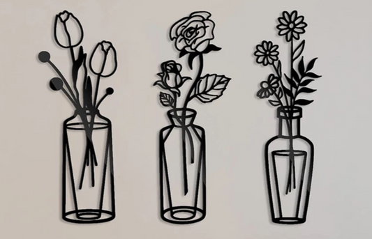 Blumenvasen 3 Stück Wandkunst