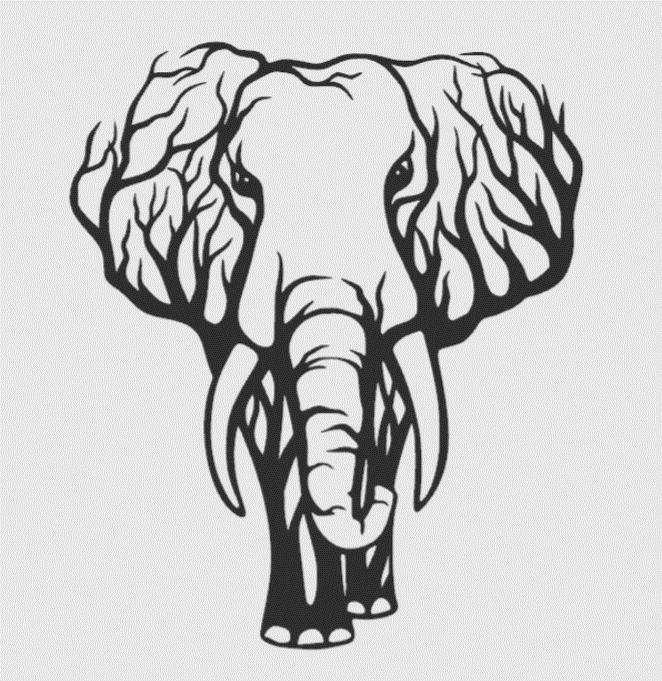 Baumelefant Wandkunst Plastik