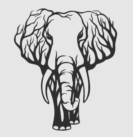 Baumelefant Wandkunst Plastik
