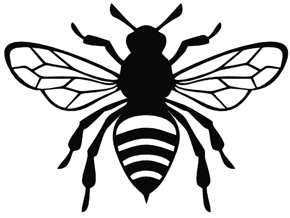 Bienensilhouette Biene Wandkunst