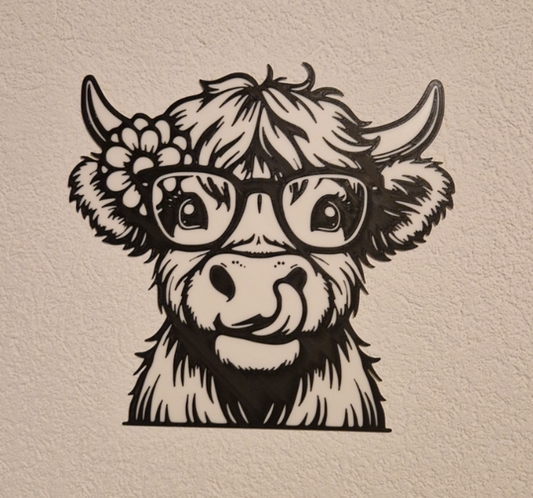 Kuh mit Brille Wandkunst