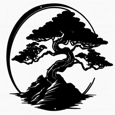 Bonsaibaum Wandkunst