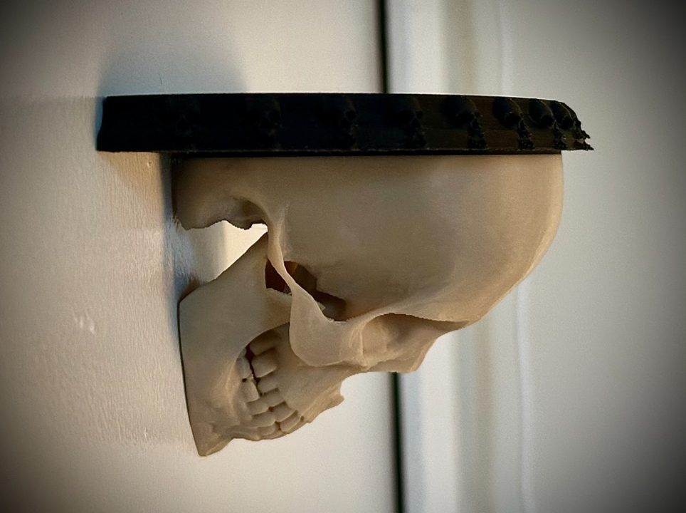 Totenkopfablage Wand-Deko Mini Regal Kerzenhalter