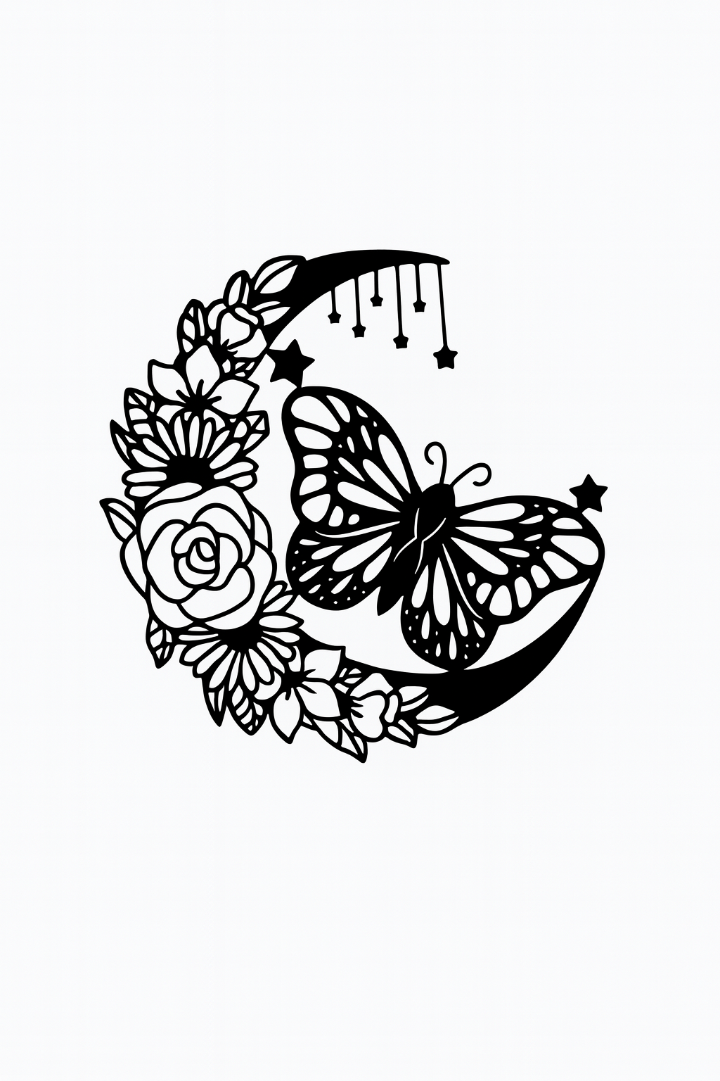 Schmetterling Blumen Wandkunst