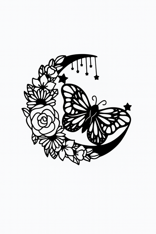 Schmetterling Blumen Wandkunst