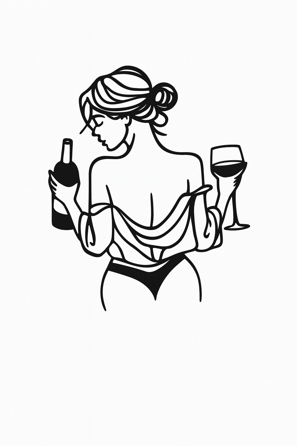 Frau mit Wein Wandkunst