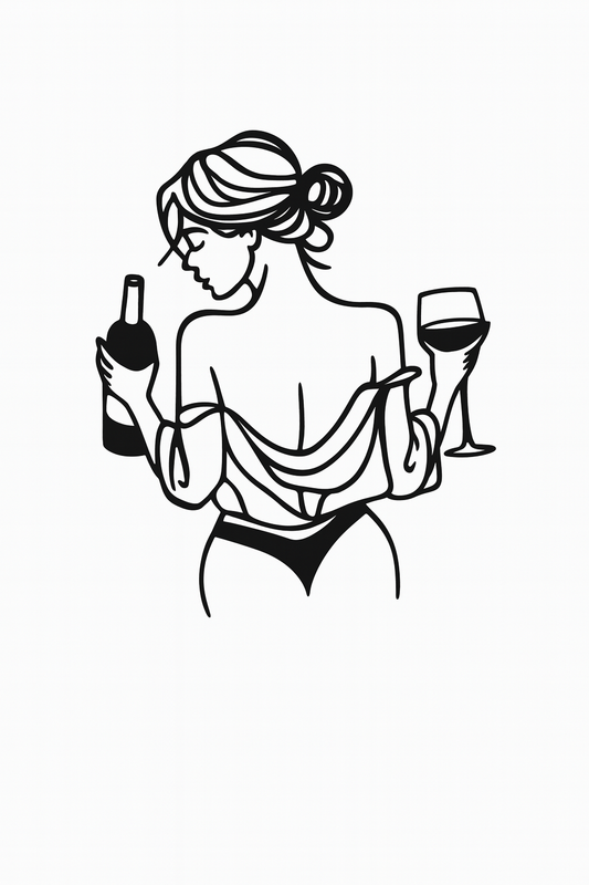 Frau mit Wein Wandkunst