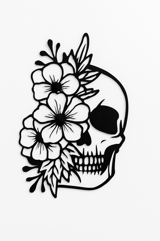 Blumenschädel Wandkunst