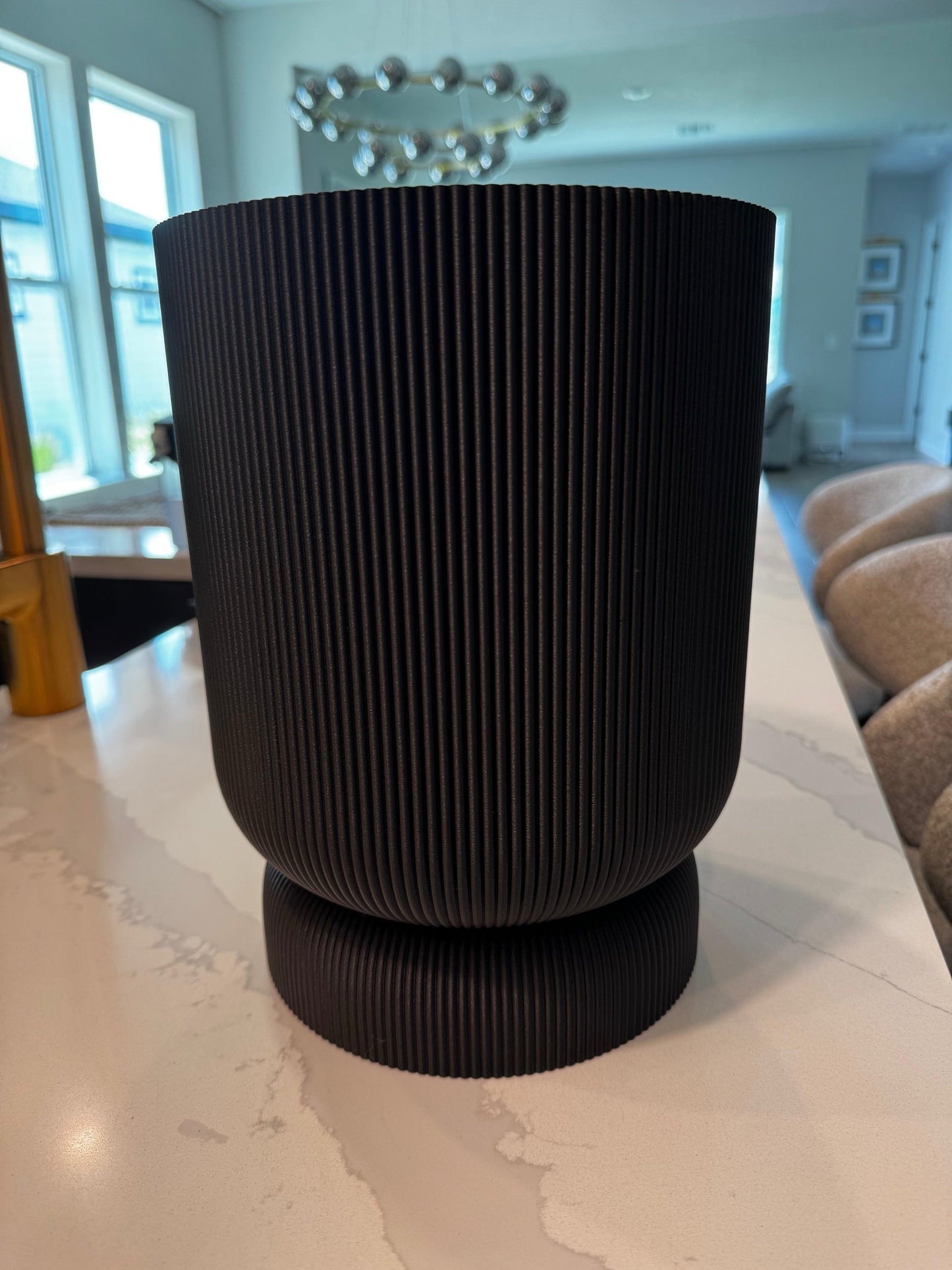 Blumentopf mit Dreh-/Verschluss-Abtropfschale Set